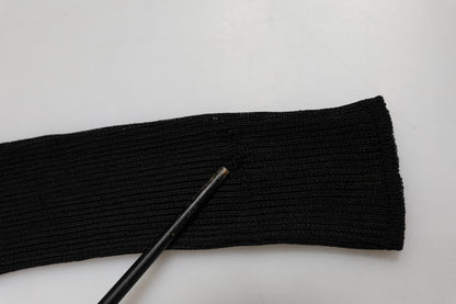 Dolce & Gabbana Black Viscose Turtle Neck Pullover Top