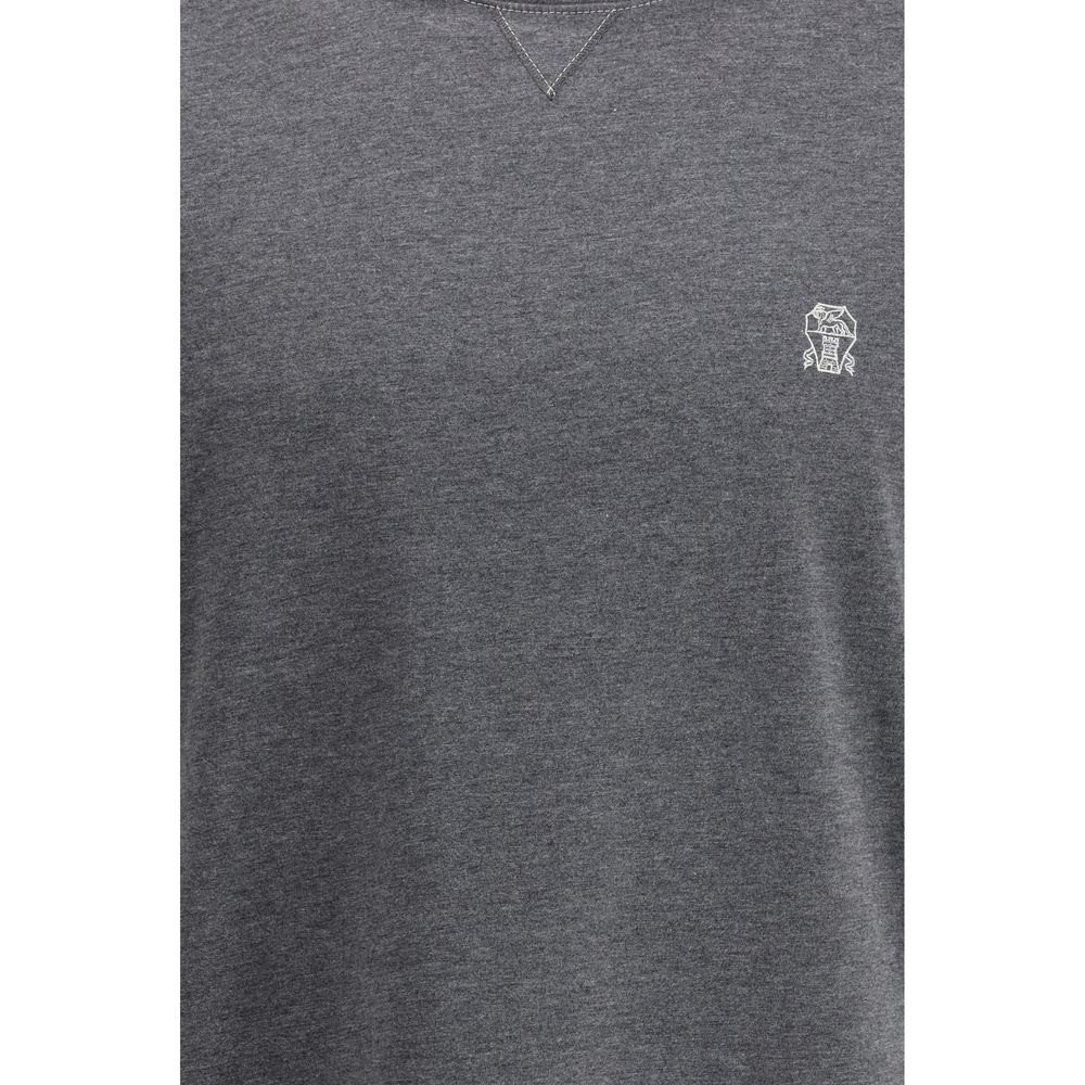 Brunello Cucinelli Gray Cotton T-Shirt