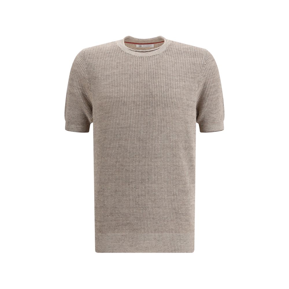 Brunello Cucinelli Beige Linen T-Shirt
