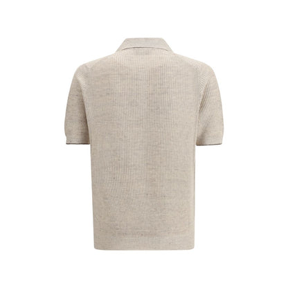 Brunello Cucinelli Beige Cotton Polo Shirt
