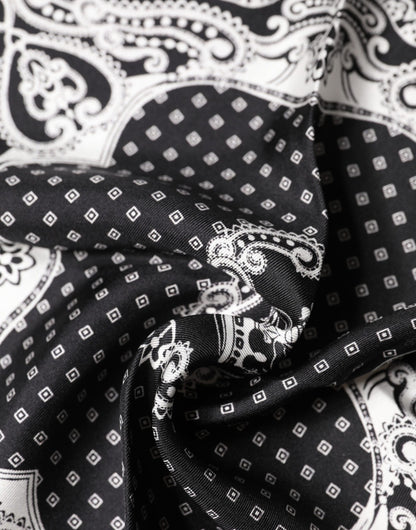 Dolce & Gabbana Black Bandana Print Square Handkerchief Scarf