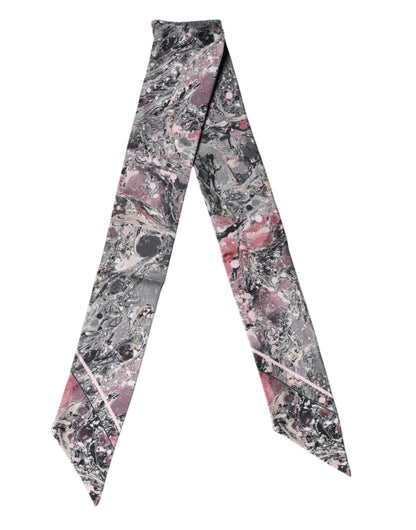 Dolce & Gabbana Multicolor Marble Neck Silk Wrap Foulard Scarf
