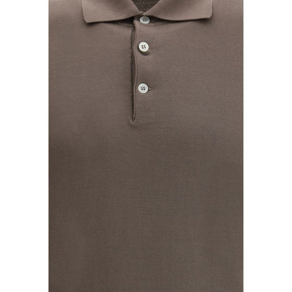 Brunello Cucinelli Brown Cotton Polo Shirt