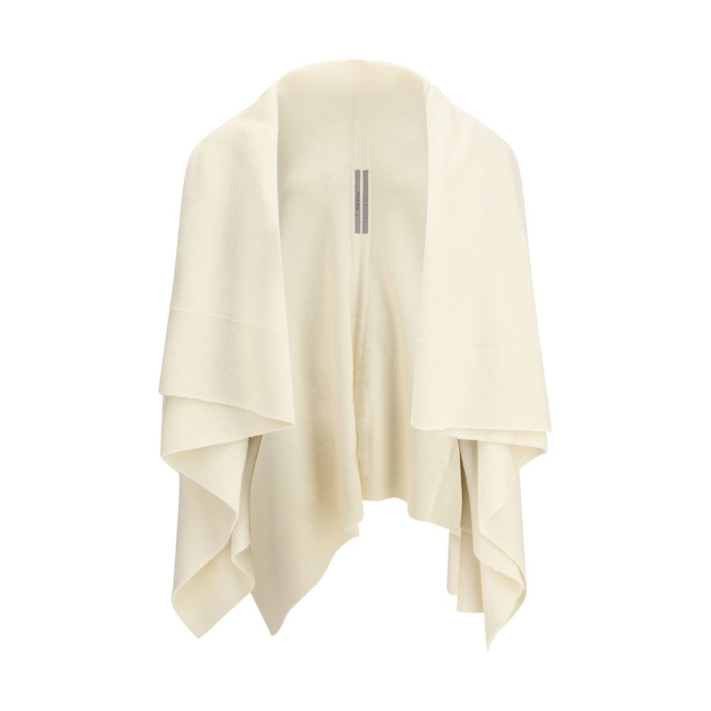 Rick Owens Beige Fleece Wool Cardigan