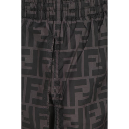 Fendi Gray Polyester Swim Shorts