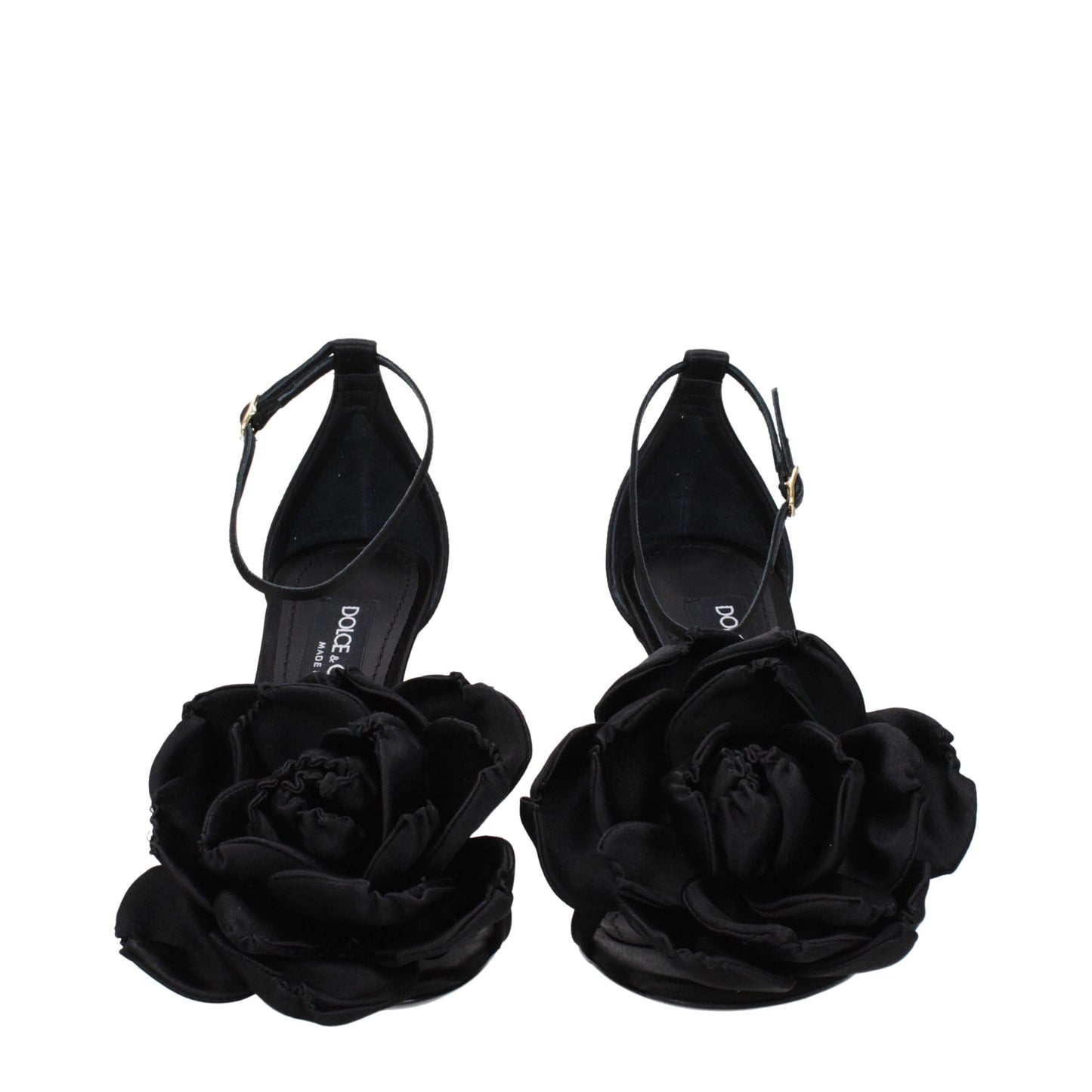 Dolce & Gabbana Black Satin Stiletto Heel Sandals