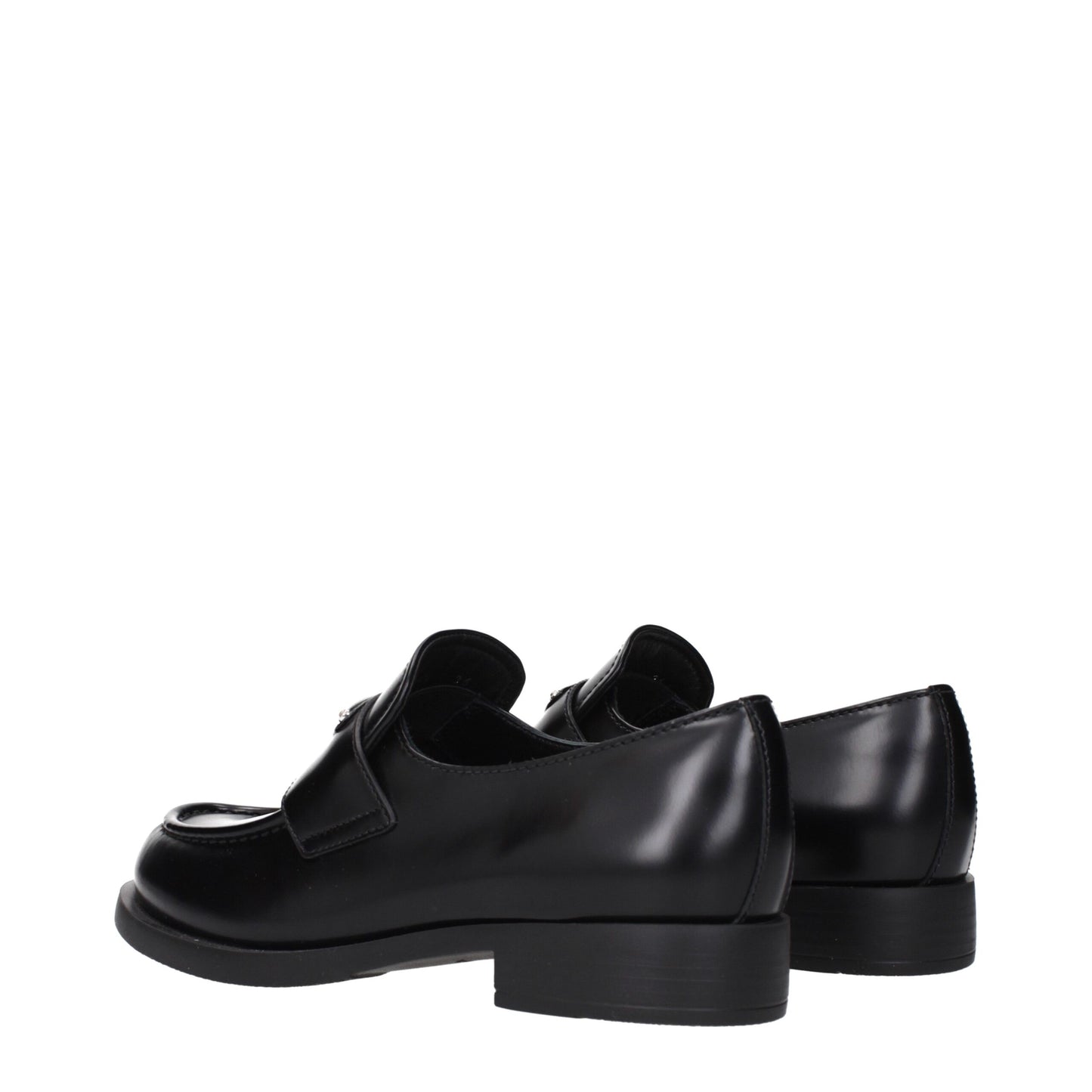 Prada Black Leather Slip-On Loafers