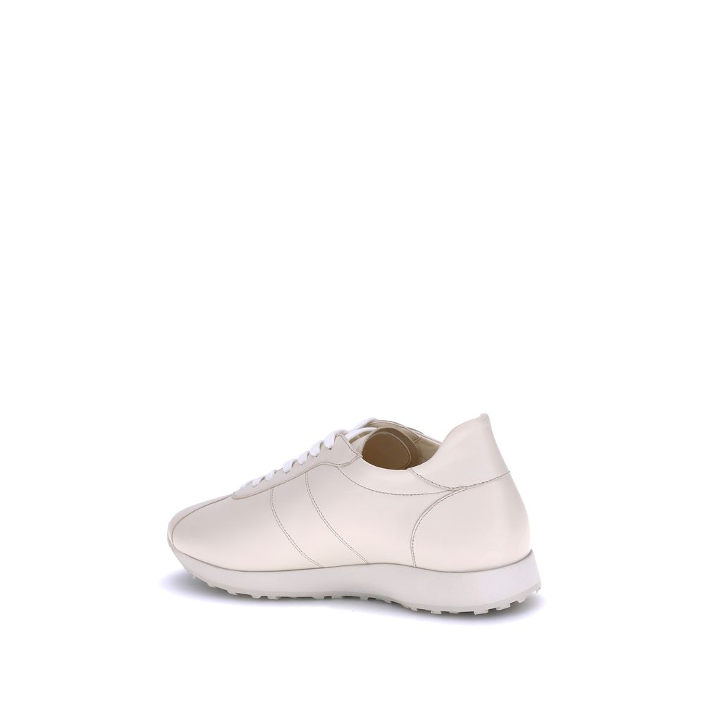 The Row Beige Calf Leather Bos Taurus Low Top Sneakers