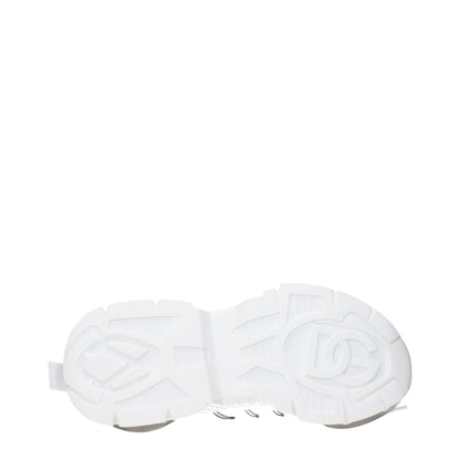 Dolce & Gabbana White Fabric Athletic Sneakers