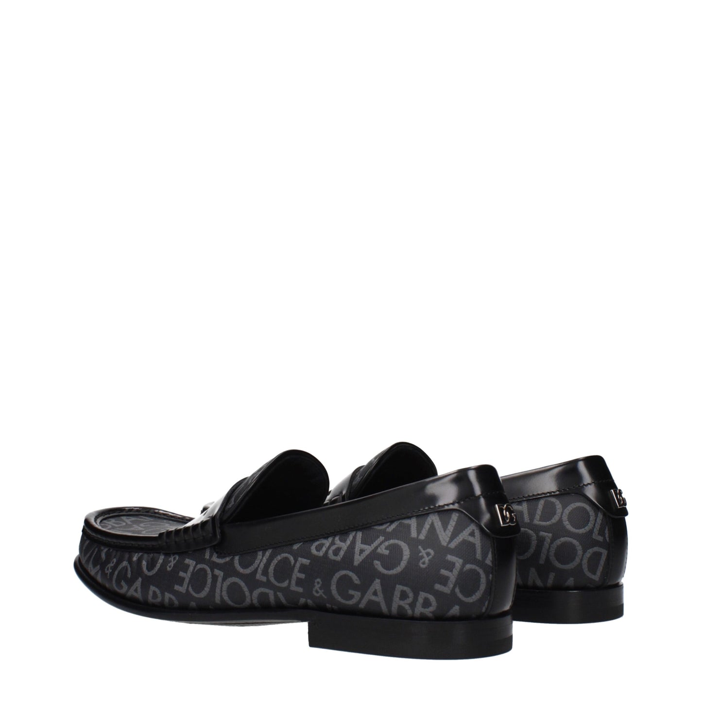Dolce & Gabbana Black Fabric Slip-On Loafers