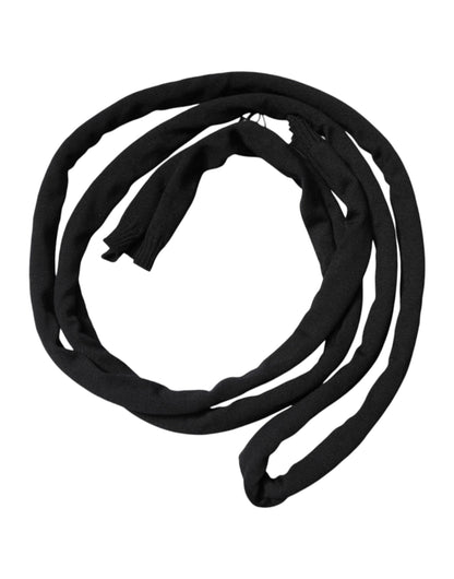 Dolce & Gabbana Black Wool Knitted Neck Wrap Shawl Men Scarf