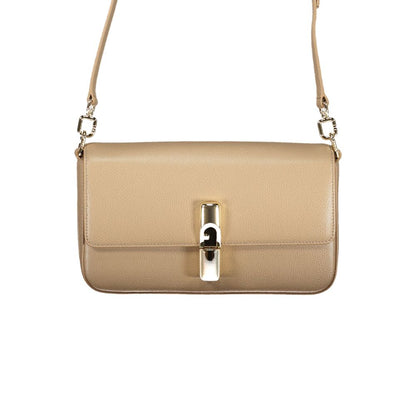 Furla Beige Leather Women's Shoulder Bag