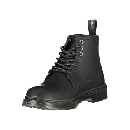 Gas Black Polyurethane Men Ankle Boot