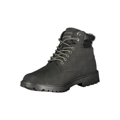 Gas Black Polyurethane Men Ankle Boot