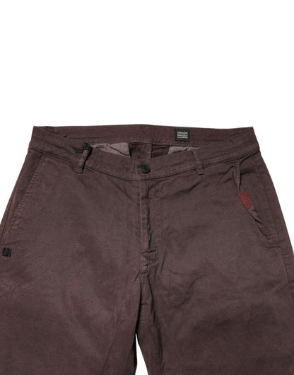 Daniele Alessandrini Brown Cotton Mid Waist Skinny Men Denim  Jeans