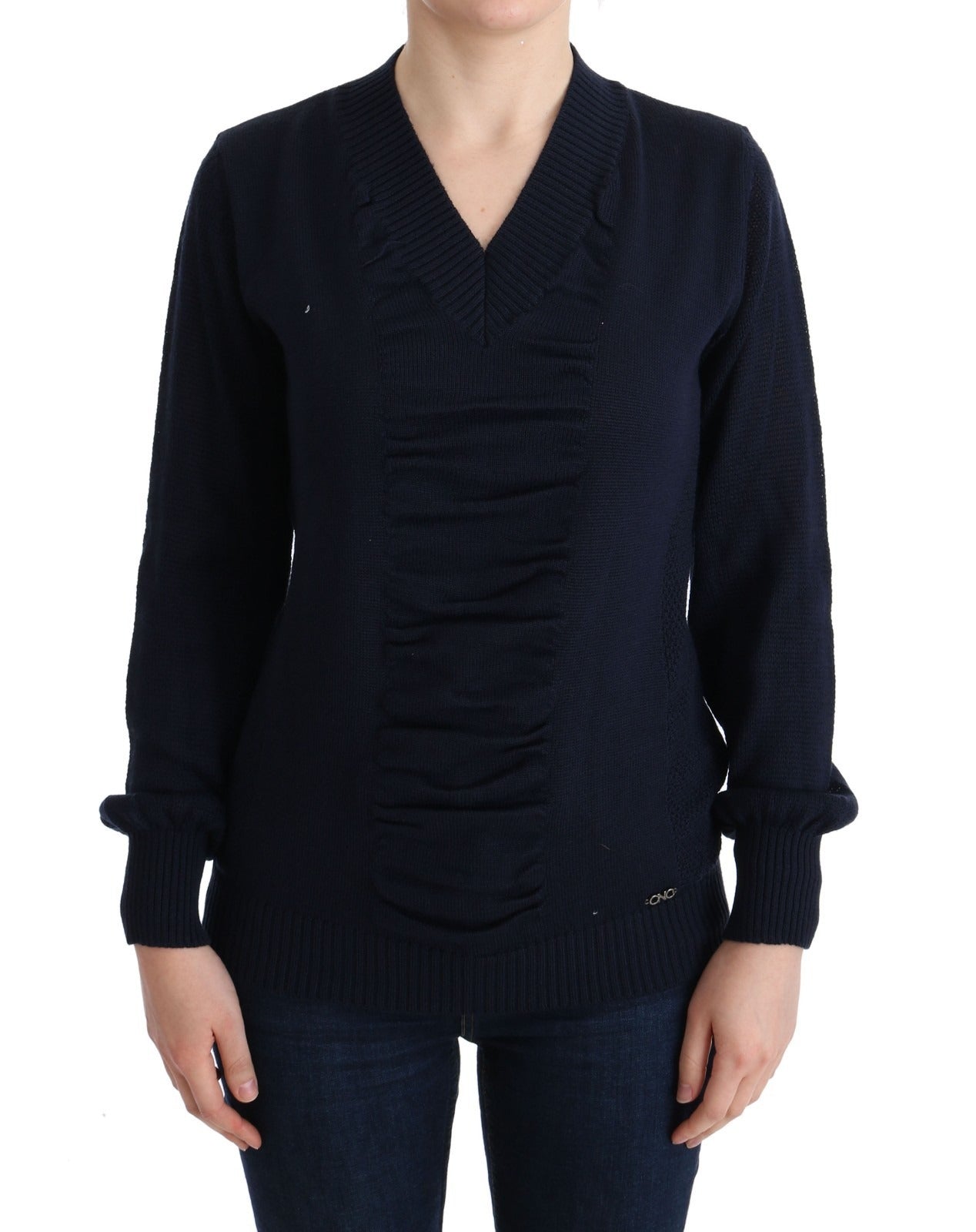 Costume National Blue V-Neck Lightweight Jumper Sweater