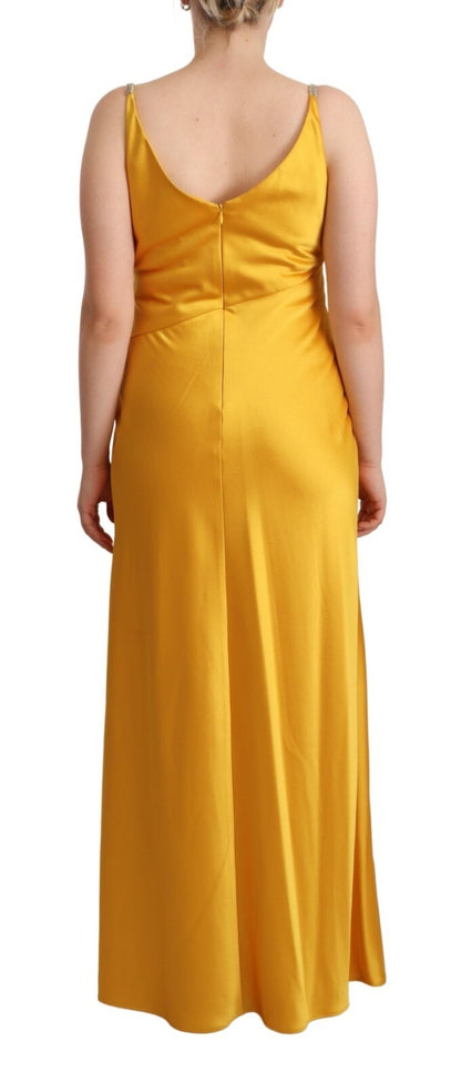 Ralph Lauren Yellow Sheath Sleeveless Long Gown Women Dress