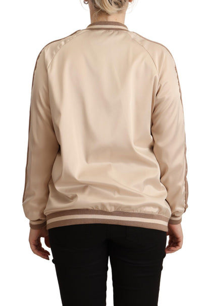 Twinset Bomber Full Zip Beige Long Sleeves Polyester Jacket