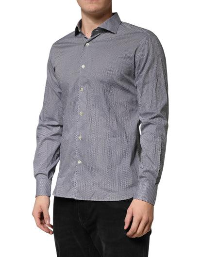 Domenico Tagliente Gray Patterned Long Sleeves Dress Shirt
