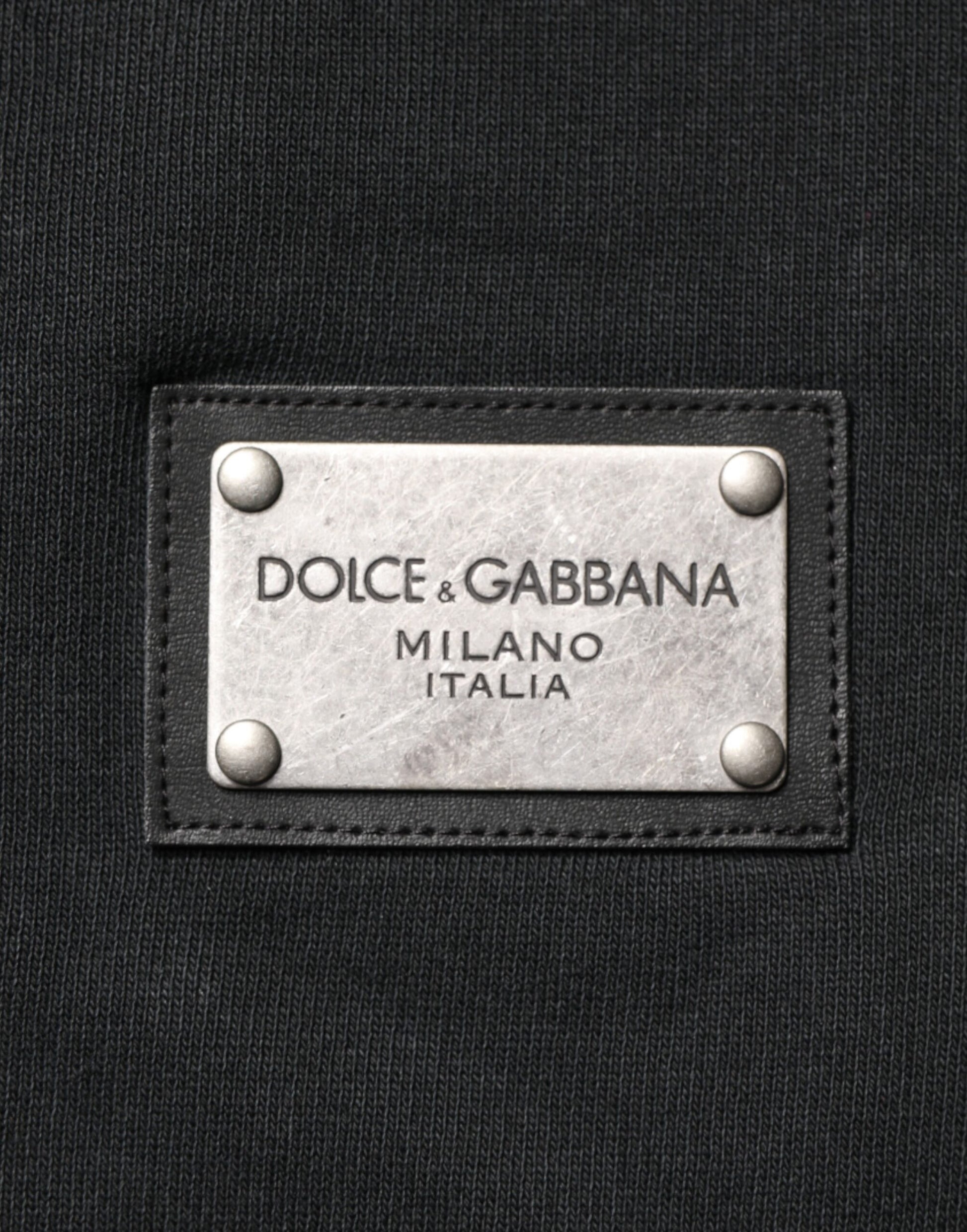 Dolce & Gabbana Black Full Zip Hooded Men Sweatshirt Sweater