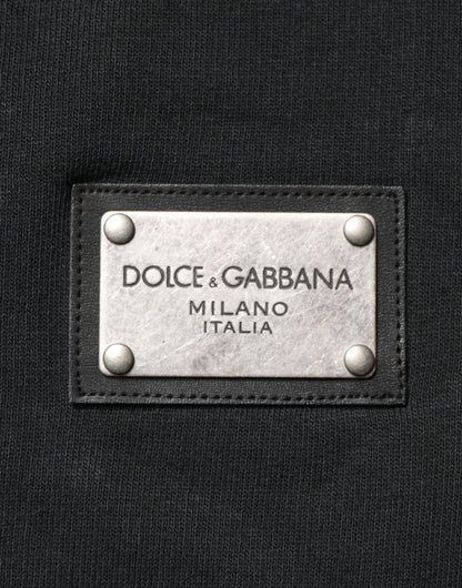 Dolce & Gabbana Black Full Zip Hooded Men Sweatshirt Sweater