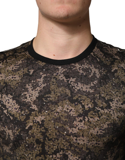 Dolce & Gabbana Multicolor Camouflage Long Sleeves T-shirt