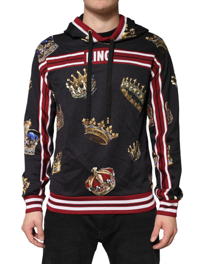 Dolce & Gabbana Black King Crown Hooded Sweatshirt Sweater