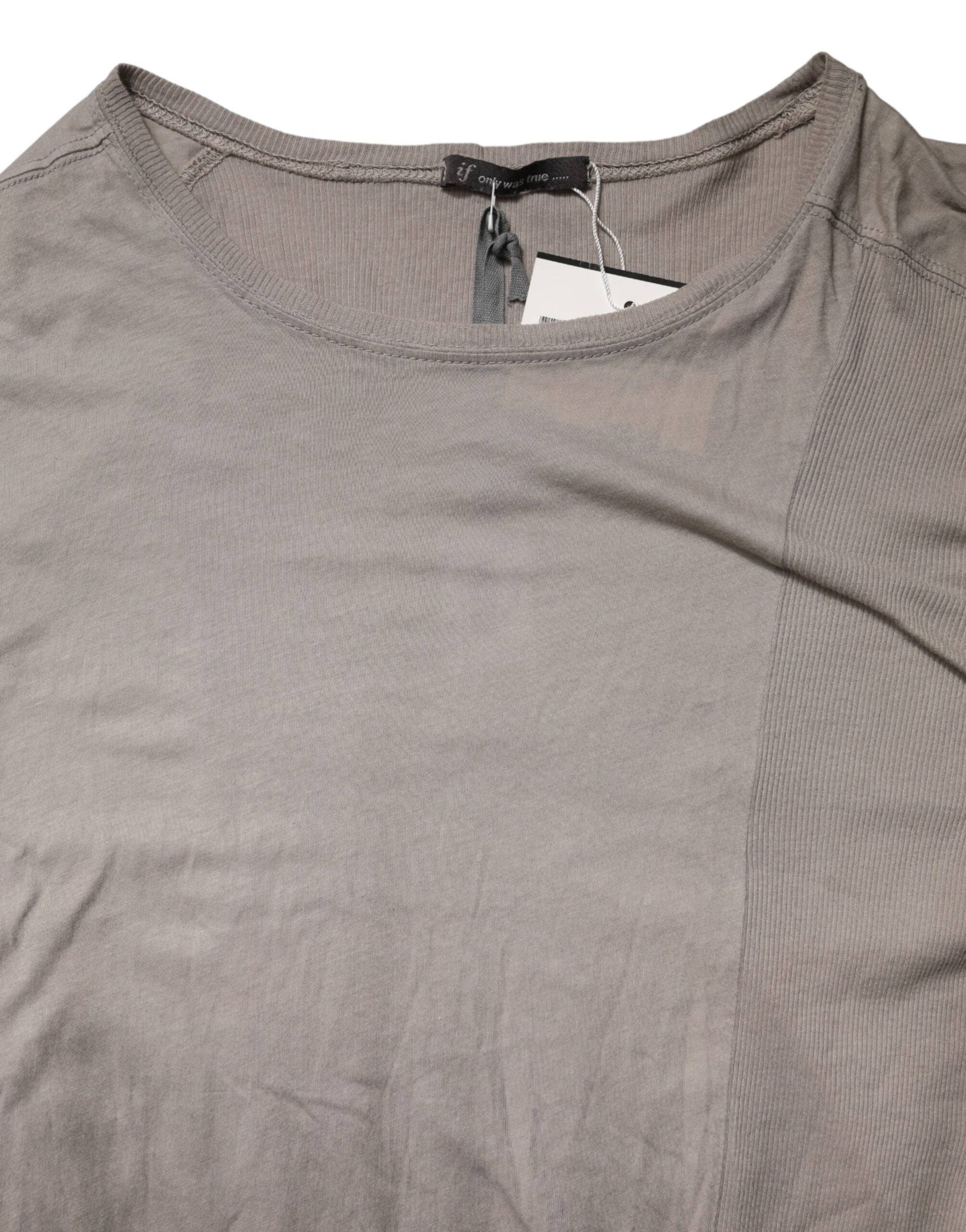 Laneus Gray Two Tone Cotton Round Neck Short Sleeves T-shirt