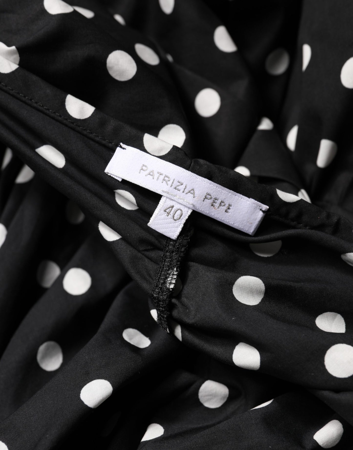 Patrizia Pepe Black White Polka Dot Short Sleeves Mini Dress