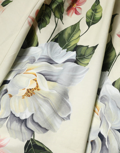 Dolce & Gabbana Beige Floral Sleeveless A-line Dress