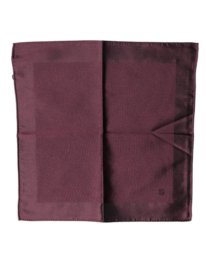 Dolce & Gabbana Maroon Logo Silk Square Handkerchief Scarf