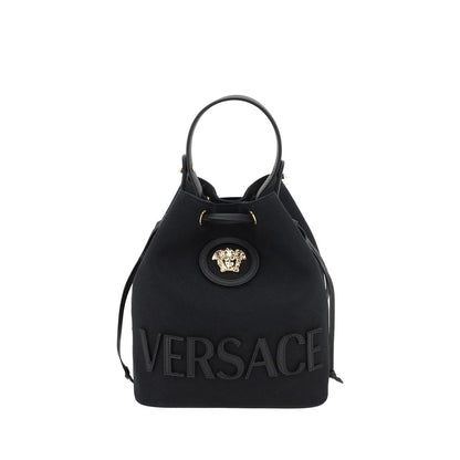 Versace Black Fabric Backet Bag
