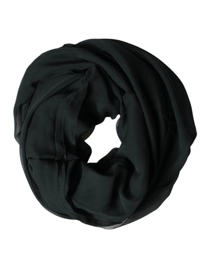 Dolce & Gabbana Dark Green Stole Silk Neck Wrap Shawl  Scarf
