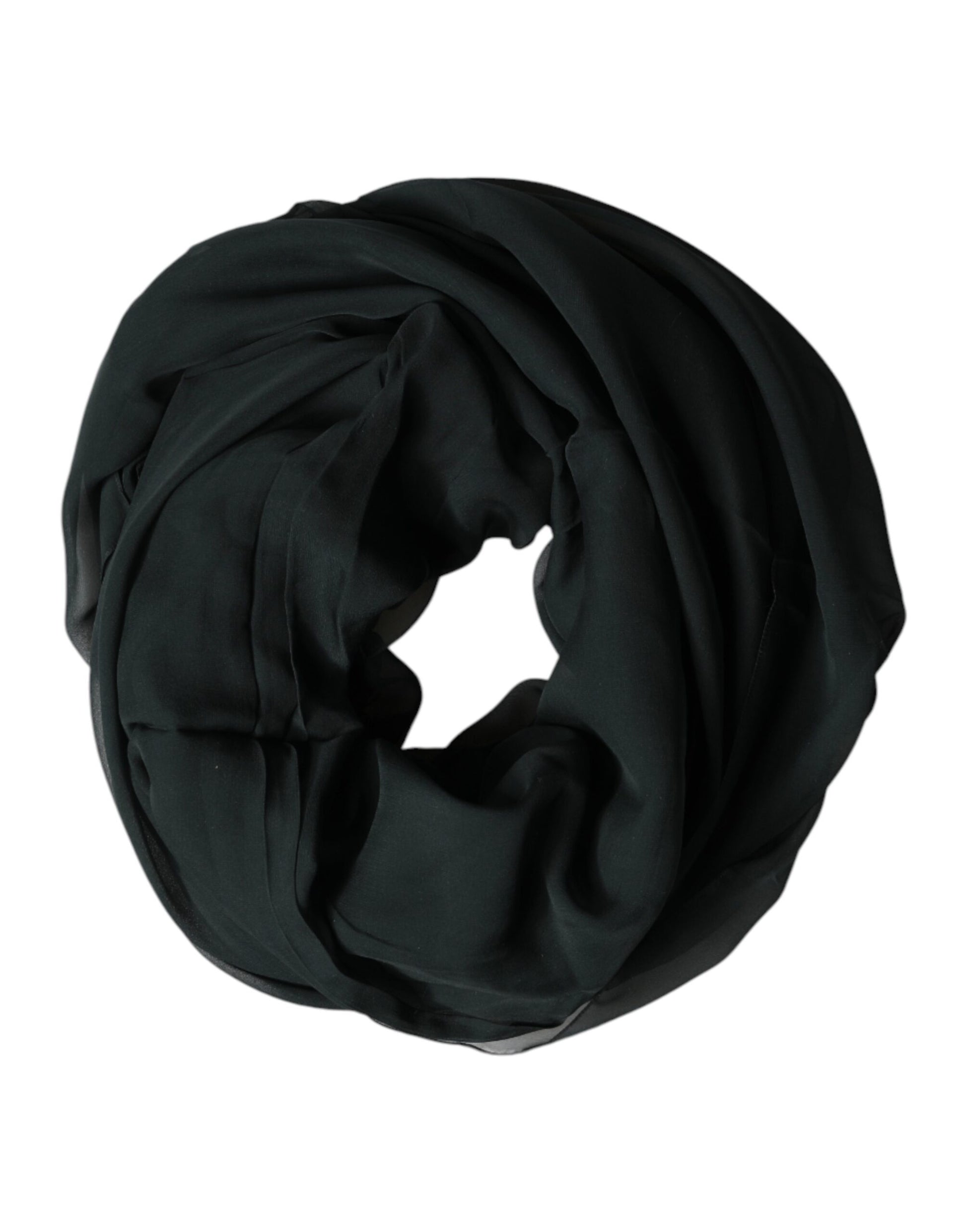 Dolce & Gabbana Dark Green Stole Silk Neck Wrap Shawl  Scarf