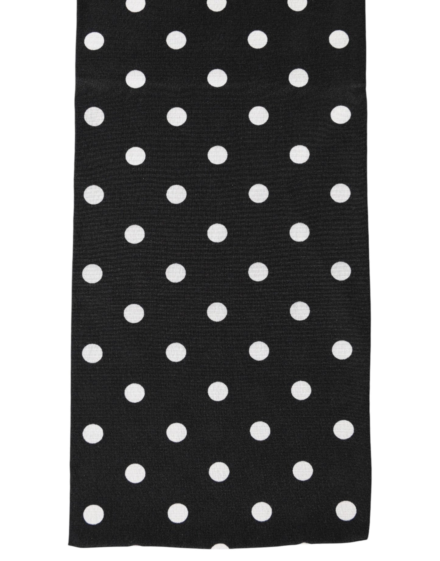 Dolce & Gabbana Black Polka Dot Neck Wrap Foulard 150cm x 12.5cm  Scarf
