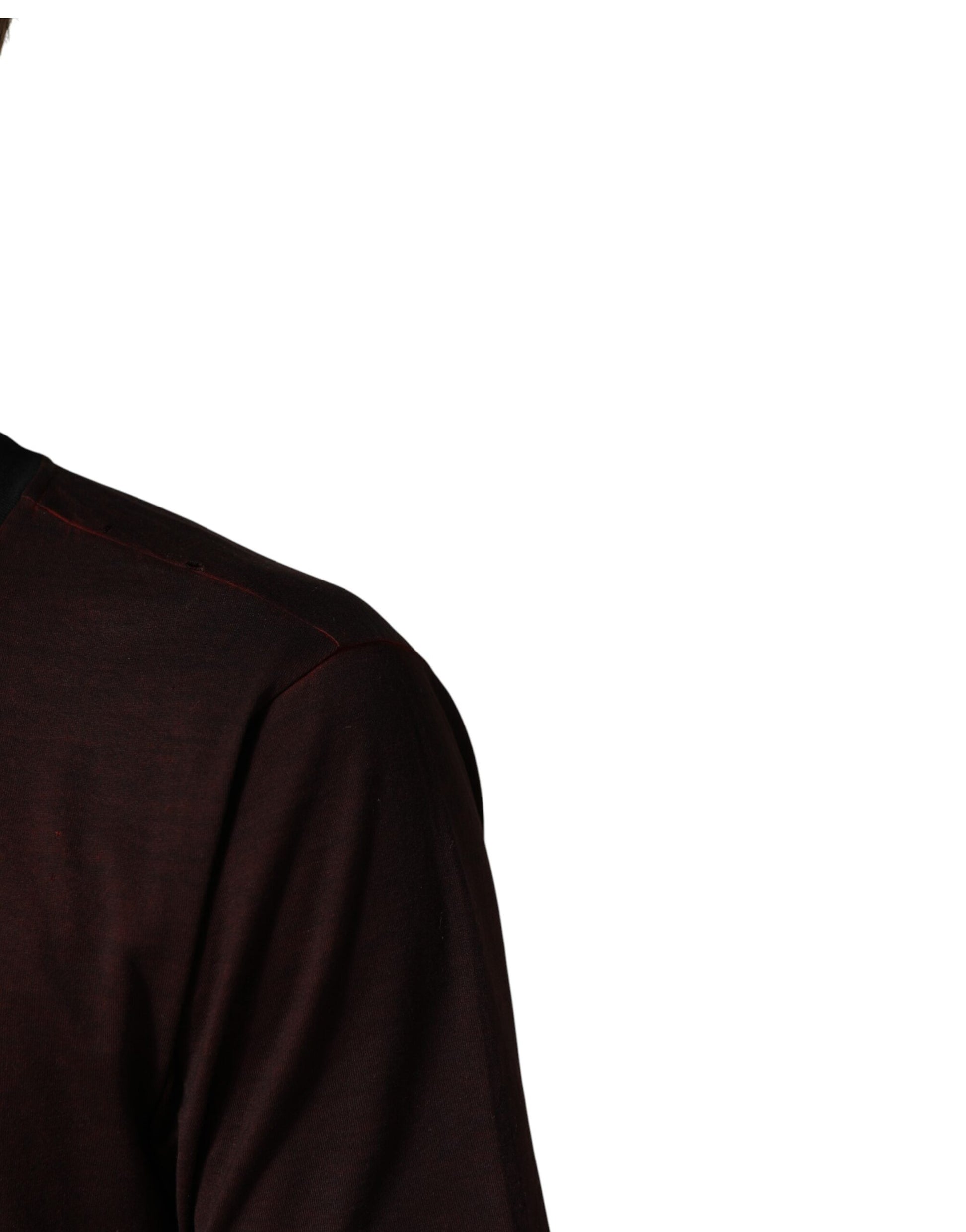 Dolce & Gabbana Maroon DG Crown Cotton Crew Neck Men T-shirt