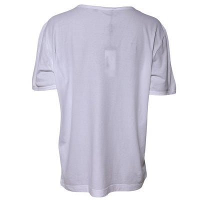Dolce & Gabbana White Cotton Crew Neck Short Sleeves T-shirt