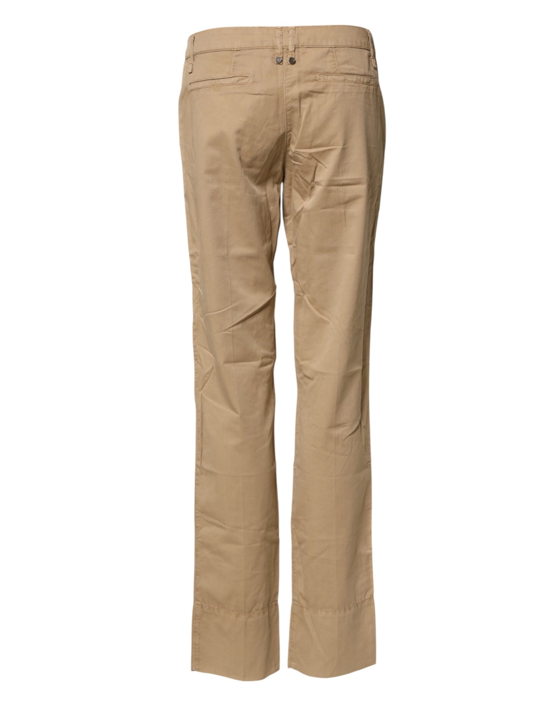 PLEIN SUD Beige Straight Cotton Stretch Chino Pants