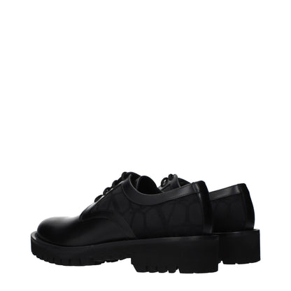 Valentino Garavani Black Leather Oxfords And Derbies