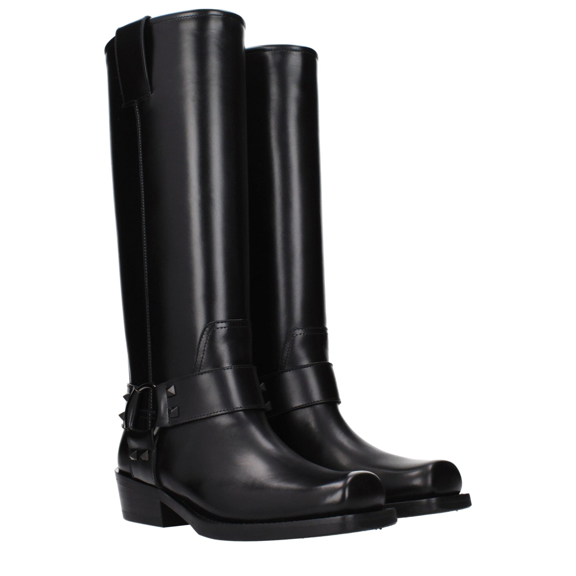 Valentino Garavani Black Leather Boots