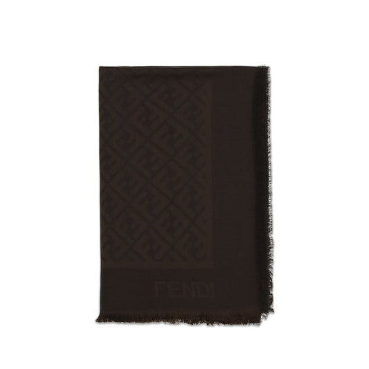 Fendi Brown Silk Scarf