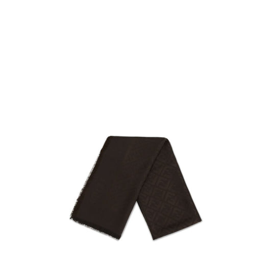 Fendi Brown Silk Scarf