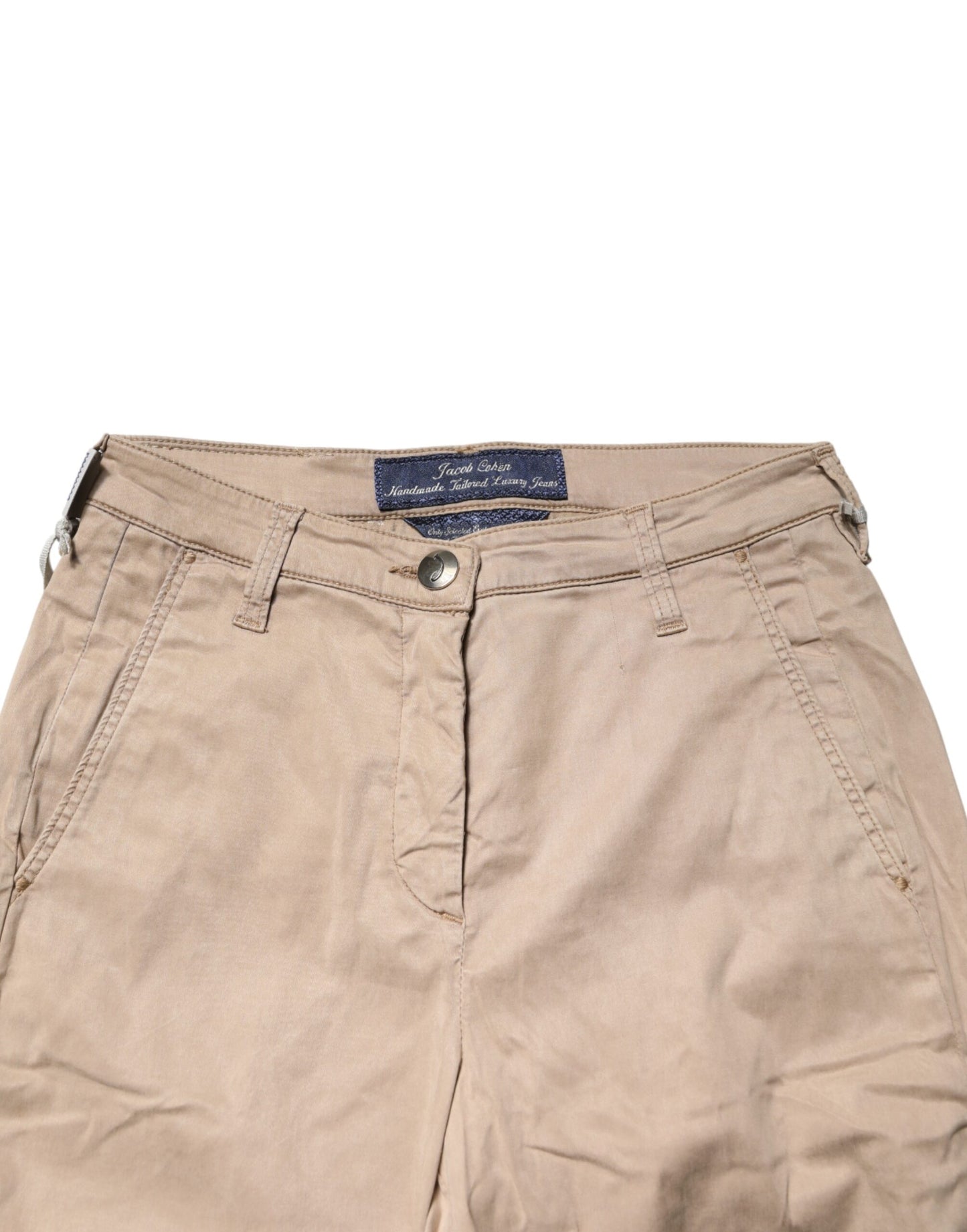 Jacob Cohen Beige Lyocell Skinny High Waist Chino Casual Pants
