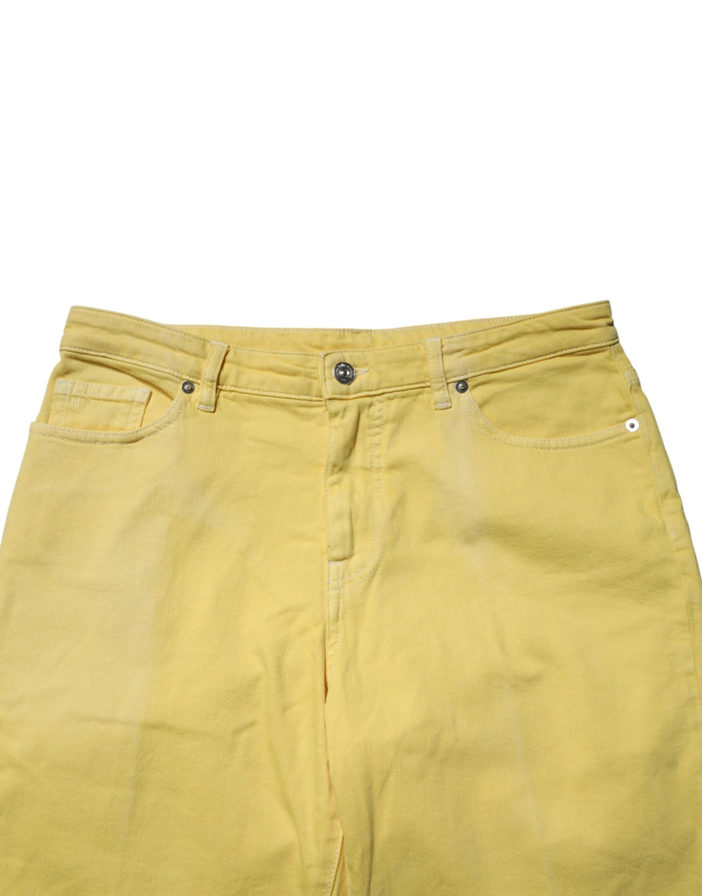 Nine In The Morning Yellow Tapered Mid Waist Denim Trouser Jeans
