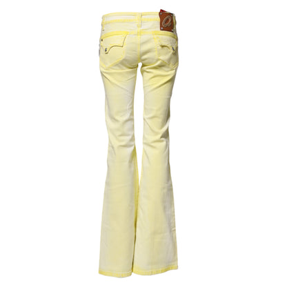 S.O.S Yellow Cotton Bootcut Low Waist Denim Trouser Jeans