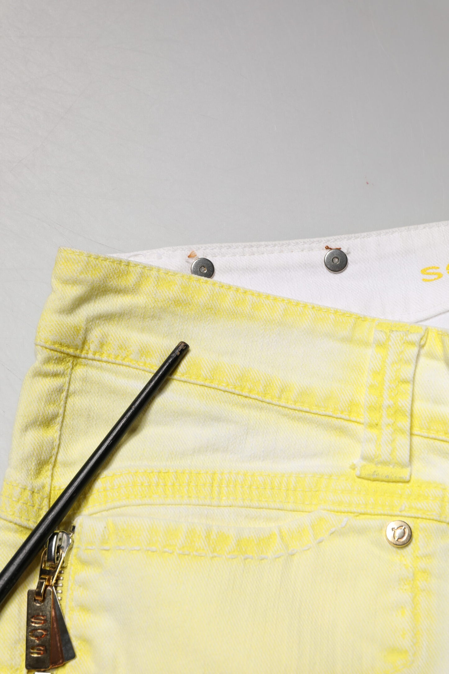 S.O.S Yellow Cotton Bootcut Low Waist Denim Trouser Jeans