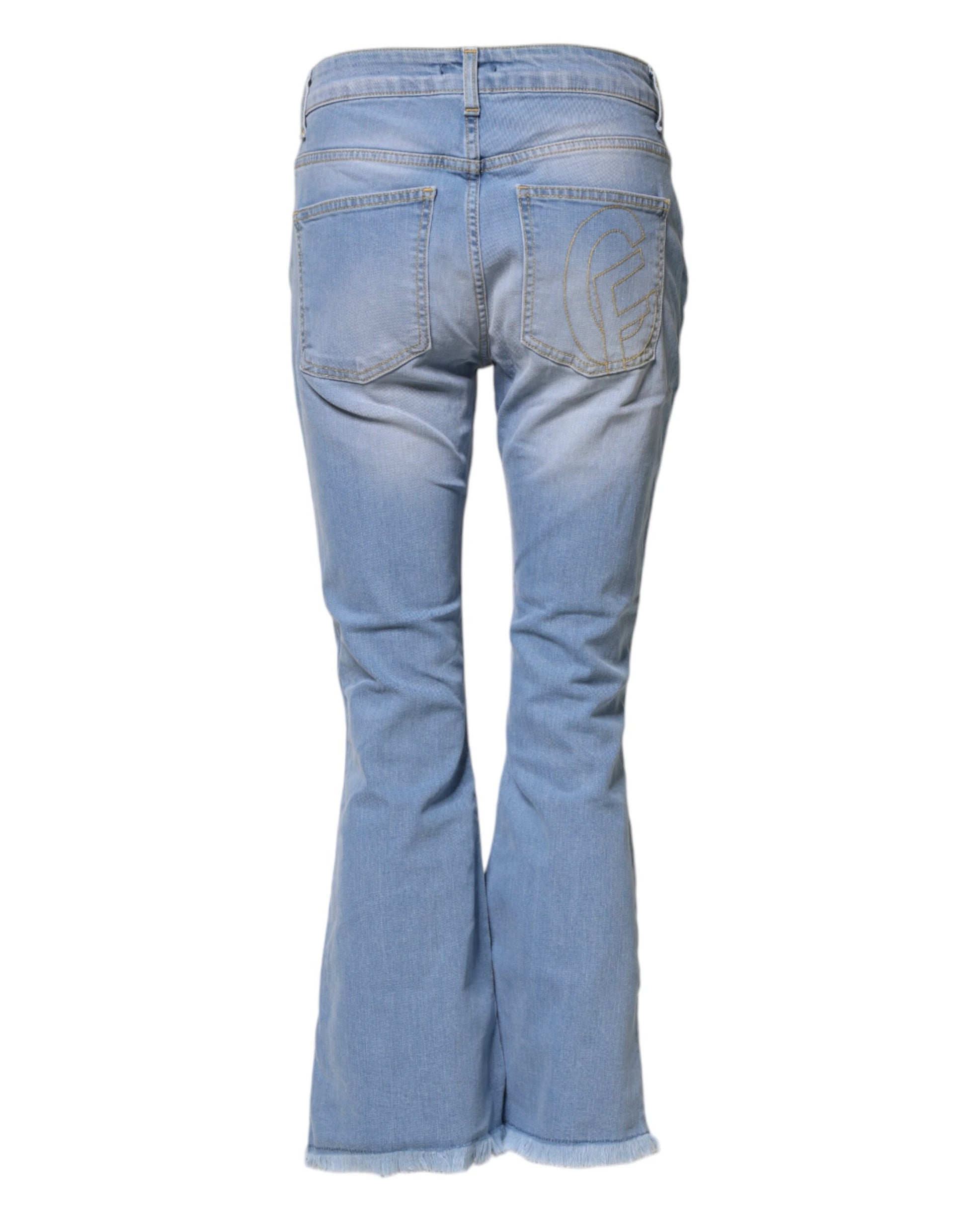 CRISTINAEFFE Light Blue Washed High Waist Bootcut Denim Jeans