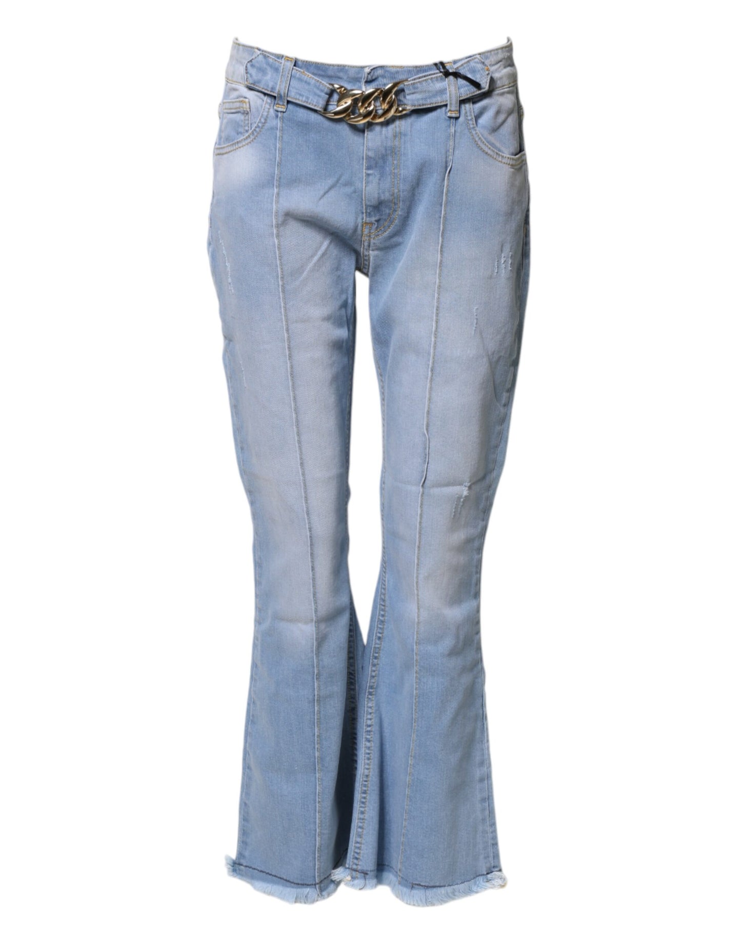 CRISTINAEFFE Light Blue Washed High Waist Bootcut Denim Jeans