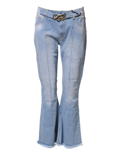 CRISTINAEFFE Light Blue Washed High Waist Bootcut Denim Jeans