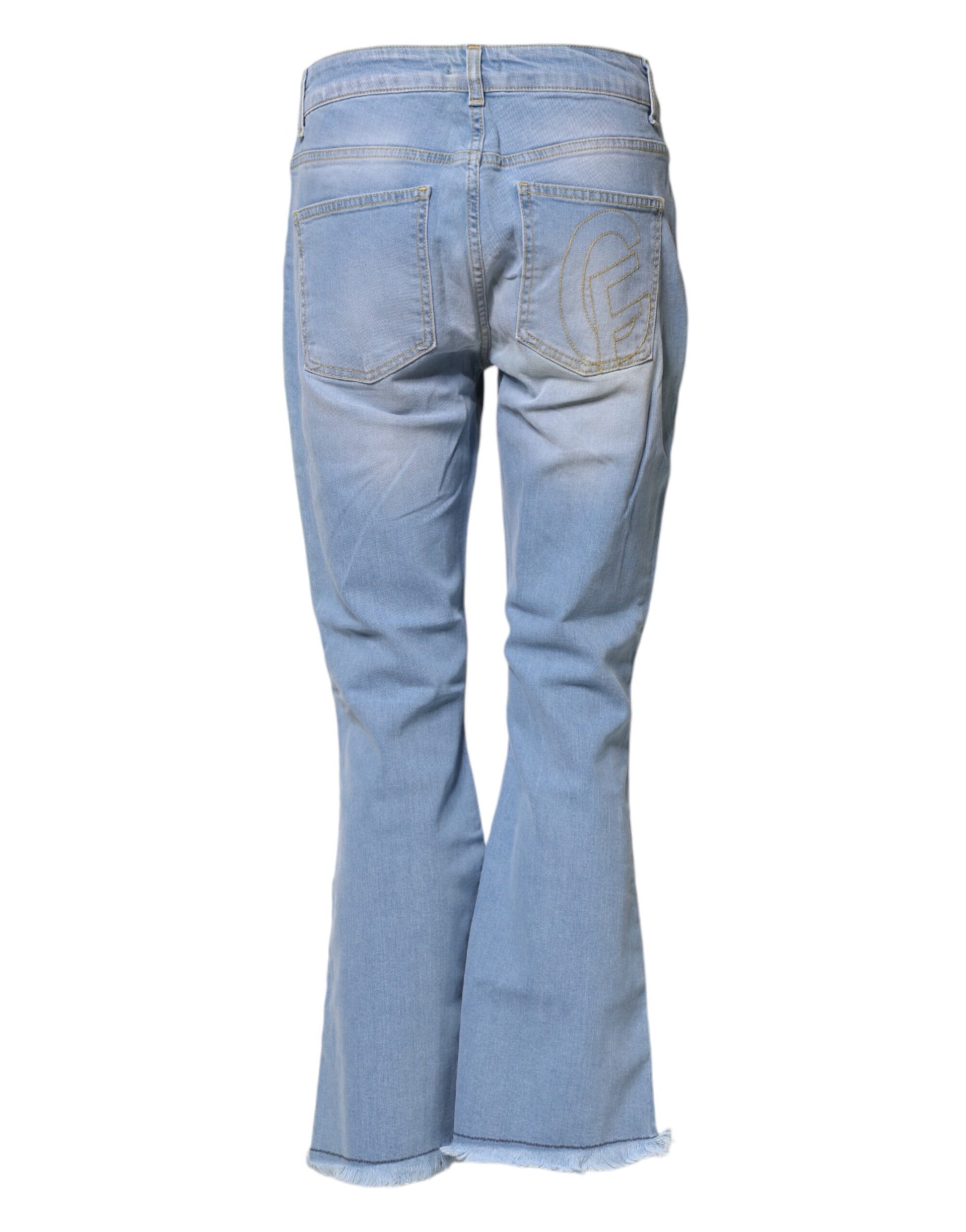 CRISTINAEFFE Light Blue Washed High Waist Bootcut Denim Jeans
